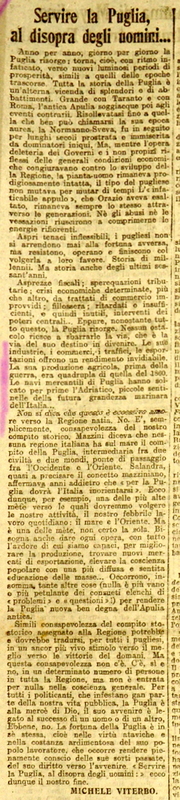 MV (1923), Servire la Puglia al disopra degli uomini, Il Giornale d'Italia, 23 giugno 1923, p. 4.JPG