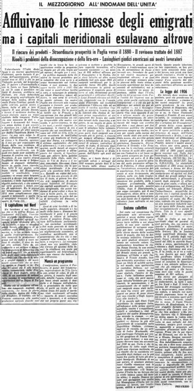 Viterbo Michele (1953) Affluivano le rimesse degli emigrati ma i capitali meridionali esulavano altrove (La Gazzetta del Mezzogiorno, 29 settembre 1953, p. 3).jpg