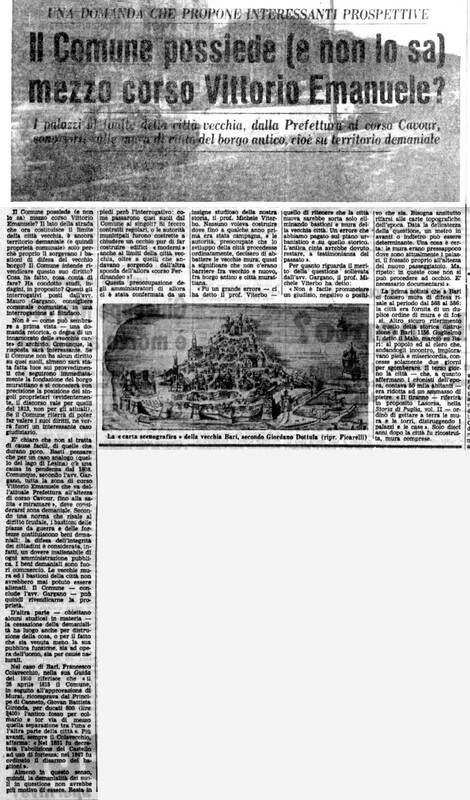 (1963), Il Comune possiede (e non lo sa) mezzo corso Vittorio Emanuele? (La Gazzetta del Mezzogiorno, 11 ottobre 1963, p. 4).jpg