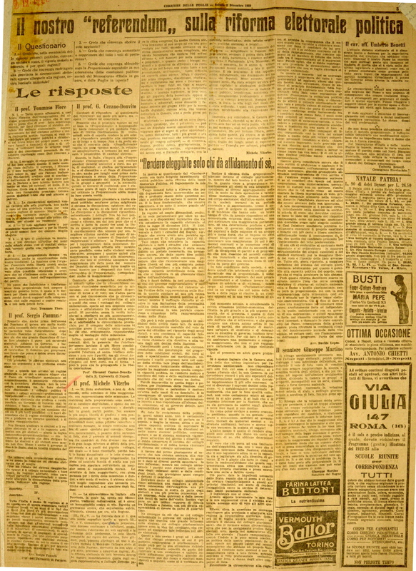 (1922), Il nostro %22referendum%22 sulla riforma elettorale politica, Corriere delle Puglie, 02 dicembre 1922, p. 3.JPG