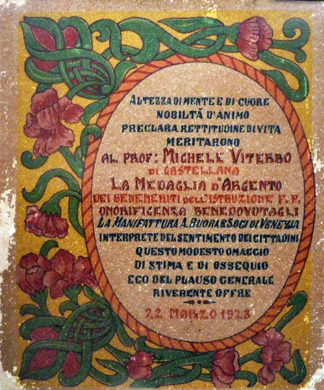 (1923) Diploma conferito a Michele Viterbo il 22 marzo 1923 per meriti all'istruzione.JPG
