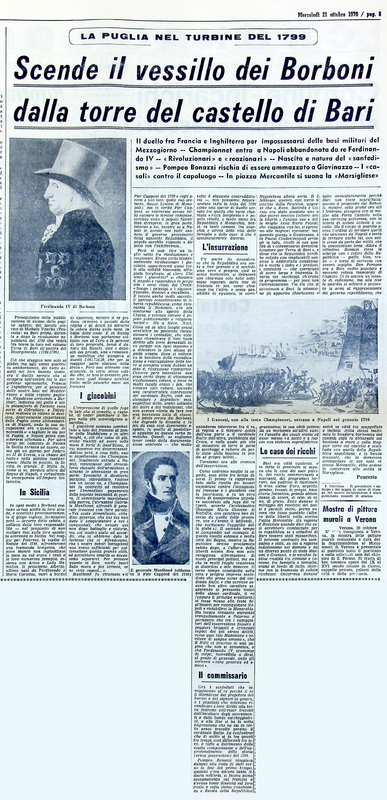 VM (1970), Scende il vessillo dei Borboni dalla torre del castello di Bari (La Gazzetta del Mezzogiorno, 21 ottobre 1970, p. 3).jpg