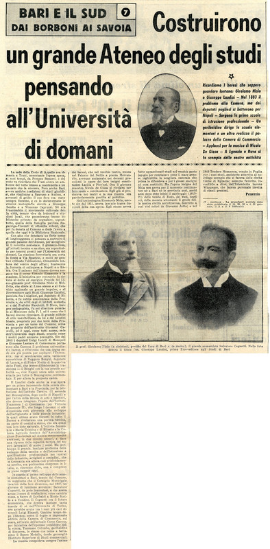 Peucezio (1964) - Costruirono un grande Ateneo degli studi pensando all'Università di domani (La Gazzetta del Mezzogiorno - 9 febbraio 1964).jpg
