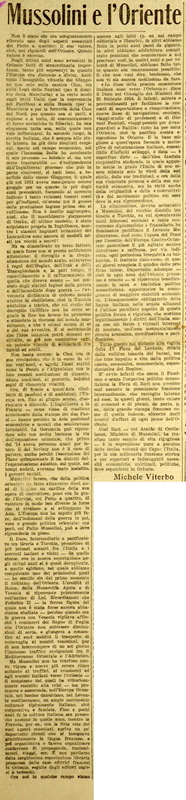 MV (1933), Mussolini e l'Oriente, La GdM, 03 settembre 1933, p. 1.JPG