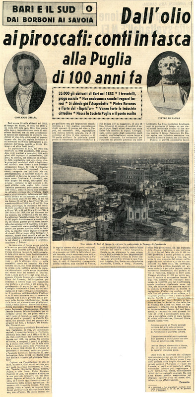 Peucezio (1964) - Dall'olio ai piroscafi, conti in tasca alla Puglia di 100 anni fa (La Gazzetta del Mezzogiorno - 6 febbraio 1964).jpg