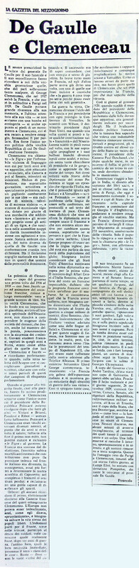 VM (1970), De Gaulle e Clemenceau (La Gazzetta del Mezzogiorno, 15 novembre 1970, p. 3).jpg