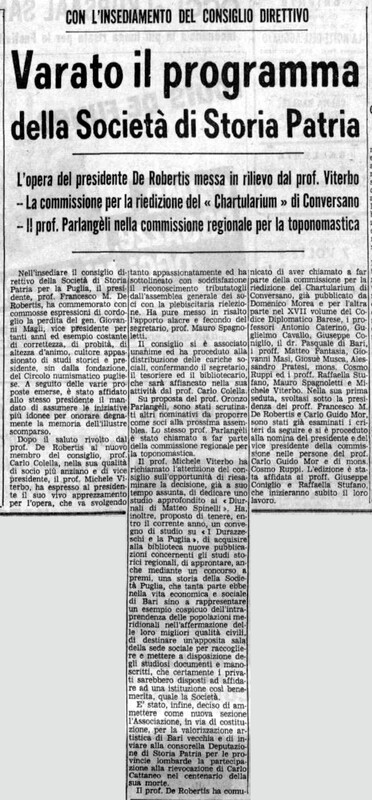(1969), Varato il programma della Società di Storia Patria (La Gazzetta del Mezzogiorno, 18 febbraio 1969, p. 5).jpg