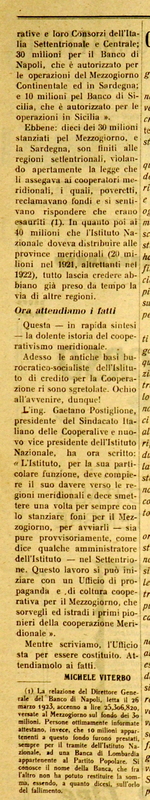 MV (1923), La cooperazione nel Mezzogiorno, Corriere dell'Adriatico, 08 luglio 1923, p. 7.JPG