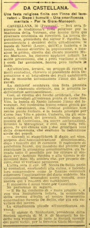 Froment (MV - 1907) Da Castellana, Una festa religiosa finita con l'inno dei lavoratori... .JPG