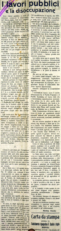 MV(1920) I lavori pubblici e la disoccupazion (Il Rinnovamento delle Puglie, 20 febbraio 1920, p. 2).JPG