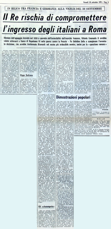 VM (1970), Il Re rischia di compromettere l'ingresso degli italiani a Roma (La Gazzetta del Mezzogiorno, 18 settembre 1970, p. 3).jpg