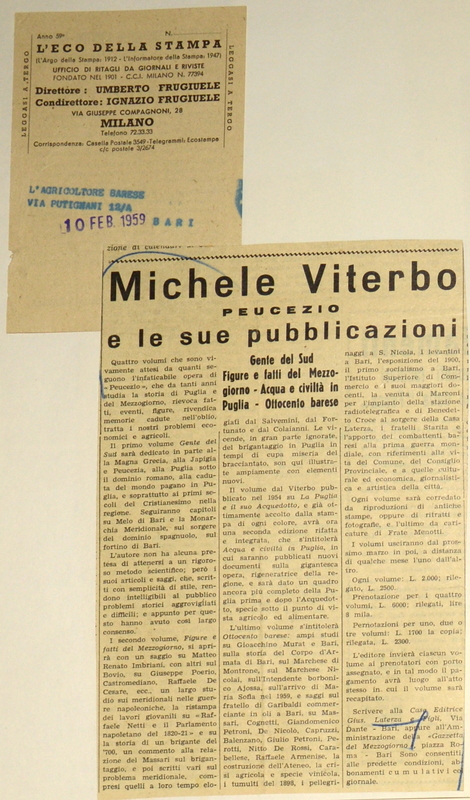 (1959), Michele Viterbo (Peucezio) e le sue pubblicazioni.JPG