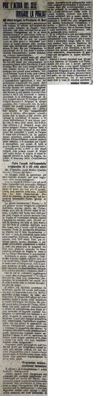 MV (1920) Può l'acqua del Sele irrigare la Puglia (Giornale delle Puglie, 27-28 maggio 1920).JPG