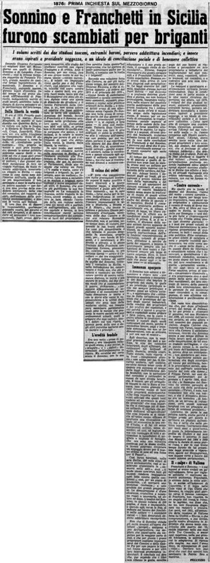 Viterbo Michele (1952) Sonnino e Franchetti in Sicilia furono scambiati per briganti (La Gazzetta del Mezzogiorno, 21 marzo 1952, p. 3).jpg