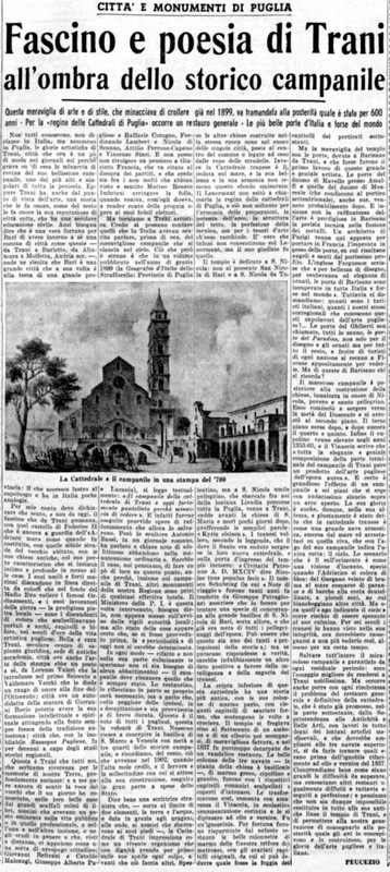 Viterbo Michele (1952) Fascino e poesia di Trani all'ombra dello storico campanile (La Gazzetta del Mezzogiorno, 30 novembre 1952, p. 3).jpg