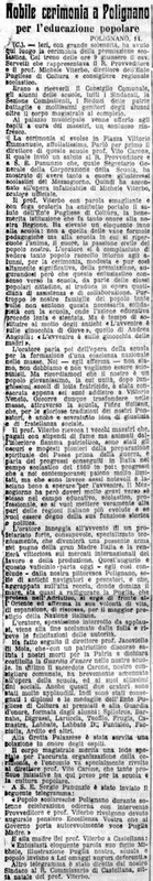 (1924) Nobile cerimonia a Polignano per l'educazione popolare (La Gazzetta di Puglia, 17 luglio 1924, p. 5).jpg