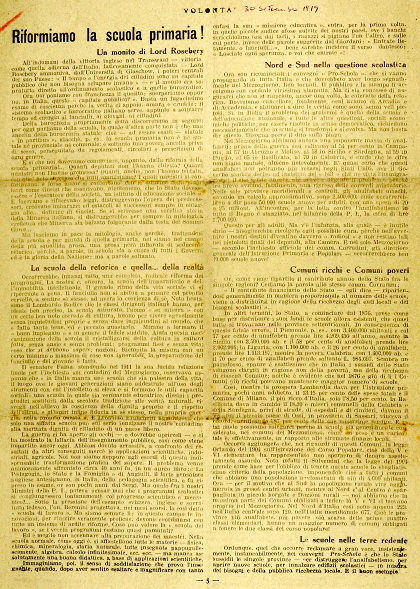 MV (1919), Riformiamo la scuola primaria, Volontà, 30 settembre 1919, p. 5-6.JPG