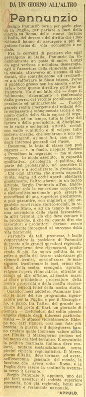 Appulo (M V) (1923), Pannunzio, da un giorno all'altro, Il Giornale d'Italia, 28 ottobre 1923, p. 4.JPG