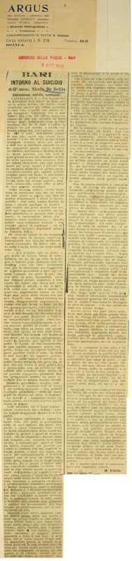 MV (1909) Bari, Intorno al suicidio dell'on. Nicola De Bellis.JPG