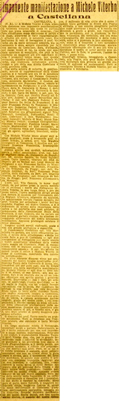 (1924) Imponente manifestazione a Michele Viterbo a Castellana, La Gazzetta di Puglia, 3 settembre 1924, p. 5.JPG