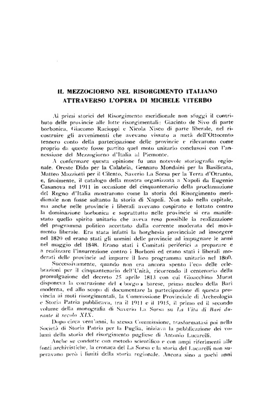Tommaso Pedio (1967), Il Mezzogiorno nel Risorgimento Italiano Attraverso l'Opera di Michele Viterbo (Archivio Storico pugliese, A. 20 1967 fasc.1-4, p. 276-278).pdf