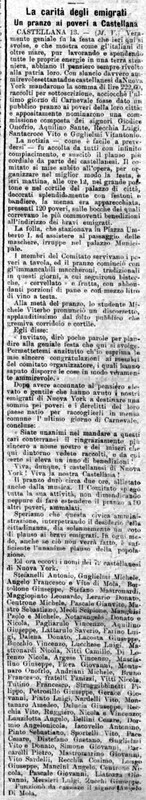 MV (1908), La carità degli emigrati, Un pranzo ai poveri a Castellana (Corriere delle Puglie, marzo 1908,).jpg