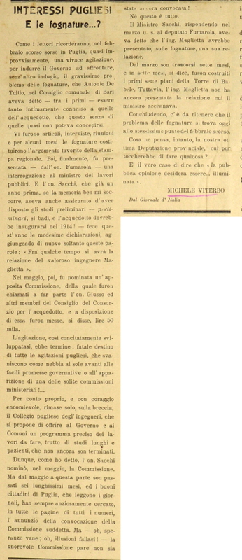 MV (1912) Interessi pugliesi, E le fognature... (La Fiaccola - 10 novembre 1912).JPG