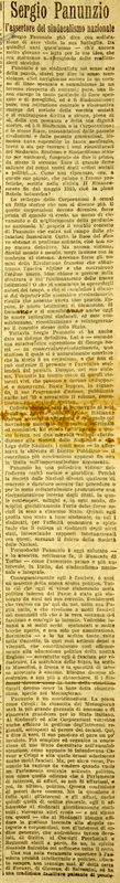 MV (1923), Sergio Panunzio l'assertore del sindacalismo nazionale, La Gazzetta di Puglia, 22 febbraio 1923, p. 1-2.JPG