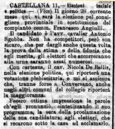 Vice (1908), Elezioni [per il consigliere] provinciale e politica (Corriere delle Puglie, 12 giugno 1908, p. 2).jpg