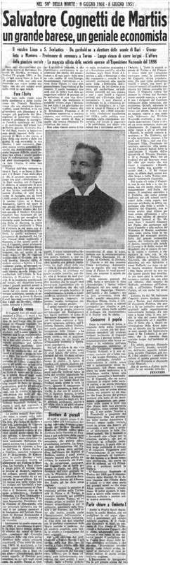 Viterbo Michele (1951) Salvatore Cognetti de Martiis, un grande bare, un geniale economista (La Gazzetta del Mezzogiorno, 8 giugno 1951, p. 3).jpg