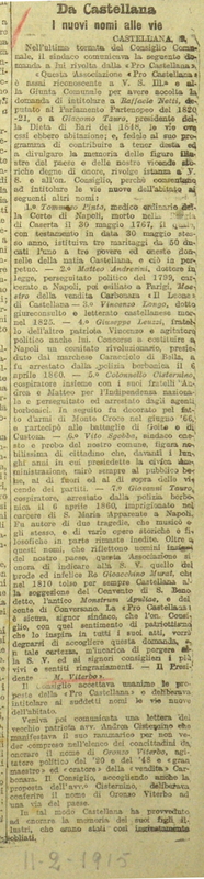 MV (1915) Da Castellana I nuovi nomi alle vie (Corriere delle Puglie, 11 febbraio 1915).JPG