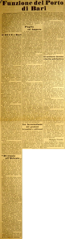 VM (1939), La funzione del porto di Bari, La GdM, 10 gennaio 1939, p. 3.JPG