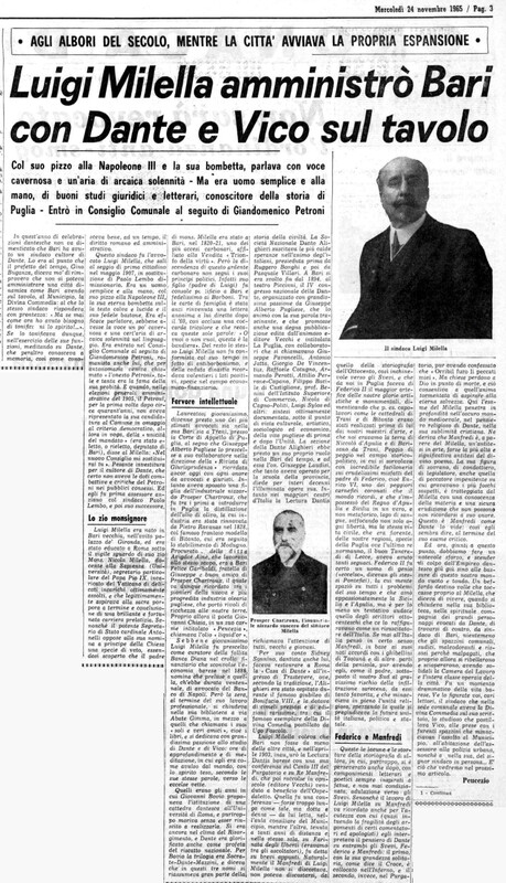 VM (1965), Luigi Milella amministrò Bari con Dante e Vico sul tavolo (La Gazzetta del Mezzogiorno, 24 novembre 1965, p. 3).jpg
