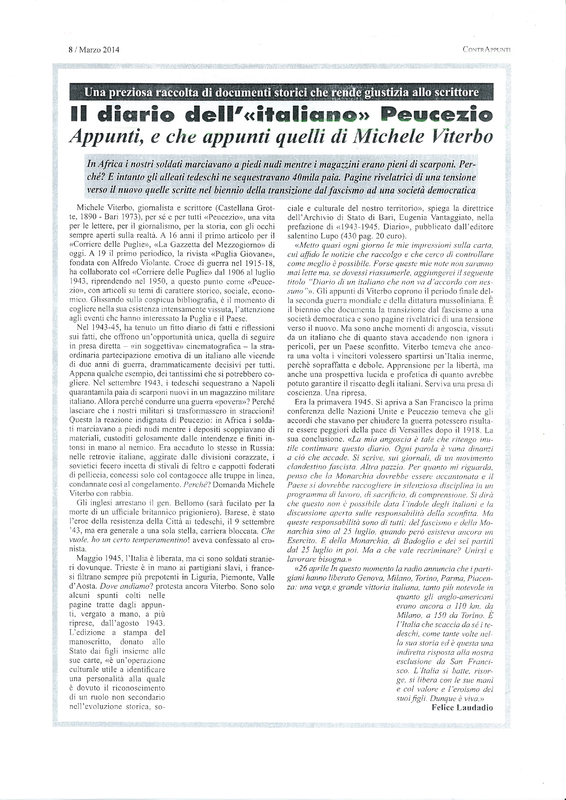 Laudadio Felice (2014) Il diario del'italiano Peucezio.jpg