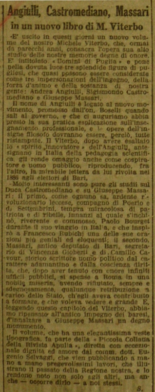 S. (1917), Angiulli, Castromediano, Massari in un nuovo libro di M. Viterbo.JPG