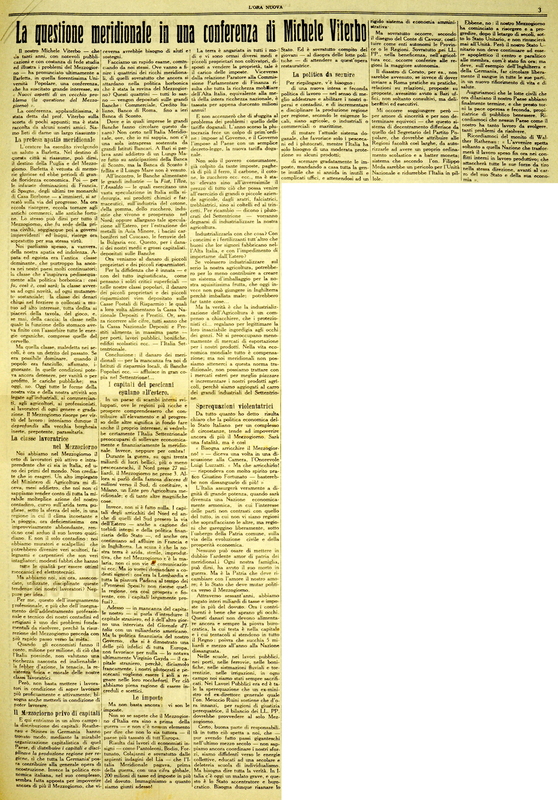 (1922), La questione meridionale in una conferenza di Michele Viterbo, L’ora nuova, 1 ottobre 1922, p. 3.JPG