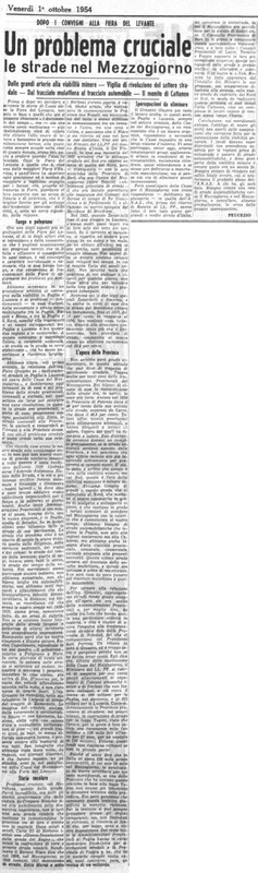 Viterbo Michele (1954) Un problema cruciale le strade nel Mezzogiorno (La Gazzetta del Mezzogiorno, 1 ottobre 1954, p. 5).jpg