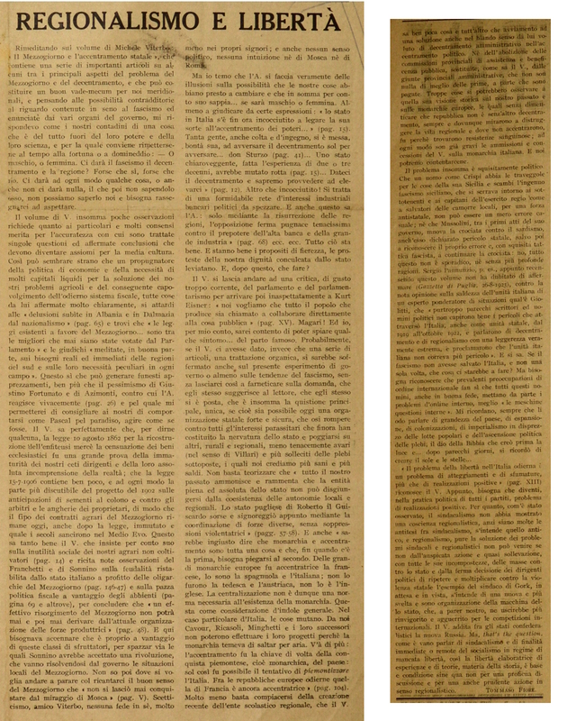 Fiore Tommaso (1923), Regionalismo e Libertà, La Rivoluzione liberale (Torino).JPG