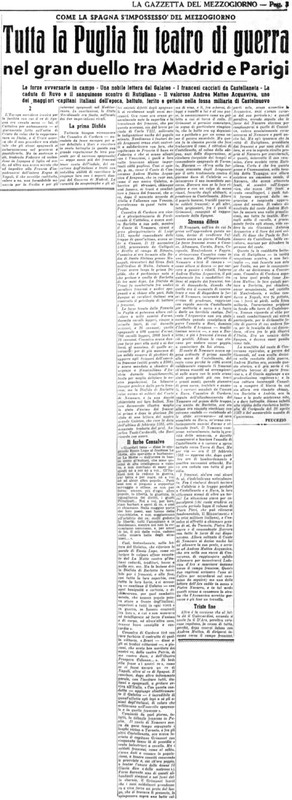 Viterbo Michele (1953) Tutta la Puglia fu teatro di guerra nel gran duello tra Madrid e Parigi (La Gazzetta del Mezzogiorno, 26 maggio 1953, p. 3).jpg