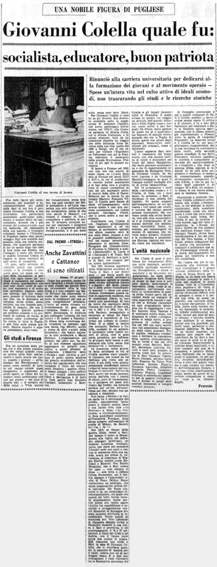 VM (1968), Giovanni Colella quale fu, socialista, educatore, buon patriota (La Gazzetta del Mezzogiorno, 28 giugno 1968, p. 3).jpg