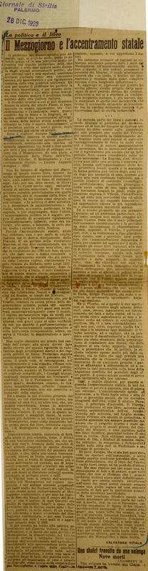 Vitale Salvatore (1923), Il Mezzogiorno e l'accentramento statale [Recensione].jpg