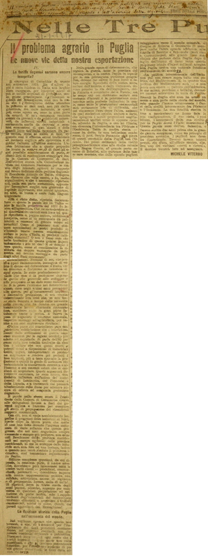 MV (1917) Il problema agrario in Puglia - (IV) Le nuove vie della nostra esportazione (Il Corriere delle Puglie, 31 gennaio 1917).JPG