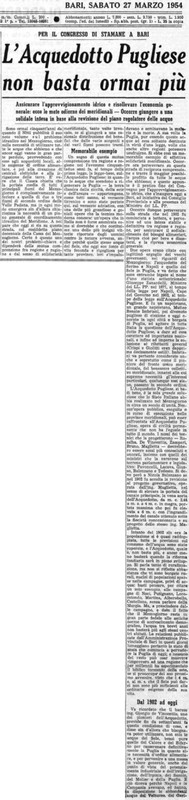 Viterbo Michele (1954) L'Acquedotto Pugliese non basta ormai più (La Gazzetta del Mezzogiorno, 27 marzo 1954, p. 1).jpg