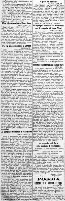 The doctor (1915), Al Consiglio Comunale di Castellana (Corriere delle Puglie, 12 marzo 1915, p. 4).jpg