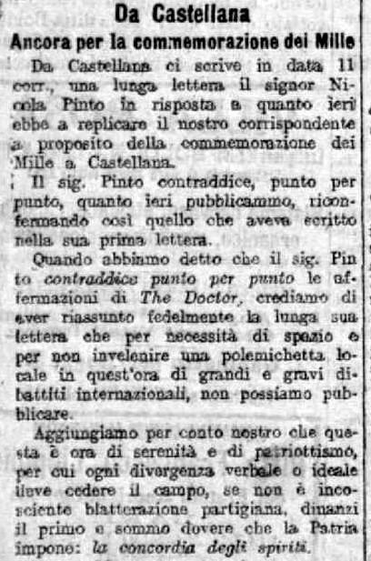 (1915), Da Castellana, Ancora per la commemorazione dei Mille (Corriere delle Puglie, 12 maggio 1915, p. 4).jpg