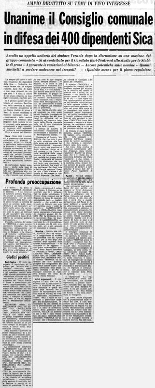 (1972), Unanime il Consiglio comunale in difesa dei 400 dipendenti Sica (La Gazzetta del Mezzogiorno, 12 ottobre 1972, p. 4).jpg