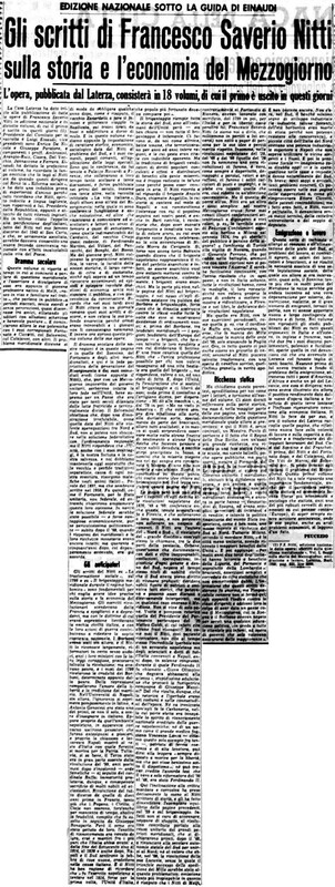 VM(1958) Gli scritti di Francesco Saverio Nitti sulla storia e l'economia del Mezzogiorno (La Gazzetta del Mezzogiorno, 22 marzo 1958, p. 3).jpg