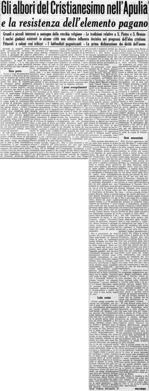 VM(1956) Gli albori del Cristianesimo nell'Apulia e la resistenza dell'elemento pagano (La Gazzetta del Mezzogiorno, 6 marzo 1956, p. 3).jpg