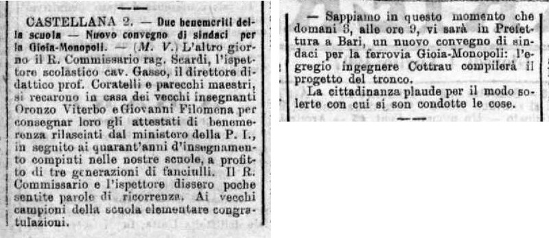 MV (1907), Due benemeriti della scuola - Nuovo convegno dei sindaci per la Gioia-Monopoli (Corriere delle Puglie, 4 luglio 1907, p. 2).jpg
