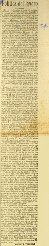 MV (1924), Politica del lavoro, La Gazzetta di Puglia, 31 dicembre 1924, p. 1.JPG